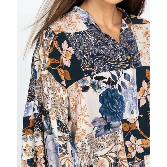 Johnny Was NWOT LEO SILK BUTTON DOWN TOP Size S - Picture 5 of 14
